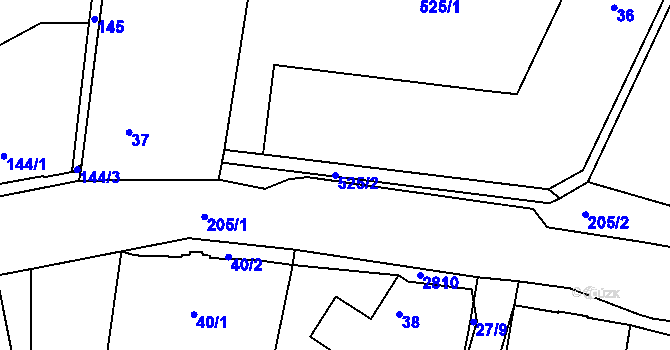 Parcela st. 525/2 v KÚ Rychnov u Jablonce nad Nisou, Katastrální mapa