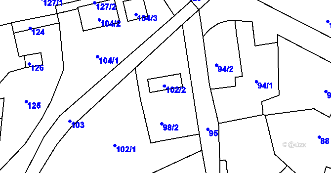 Parcela st. 102/2 v KÚ Rychnov u Jablonce nad Nisou, Katastrální mapa