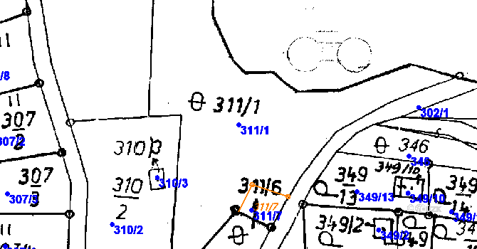 Parcela st. 311/1 v KÚ Rychnov u Jablonce nad Nisou, Katastrální mapa