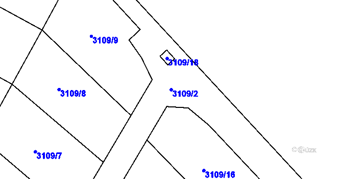 Parcela st. 3109/2 v KÚ Rychnov u Jablonce nad Nisou, Katastrální mapa