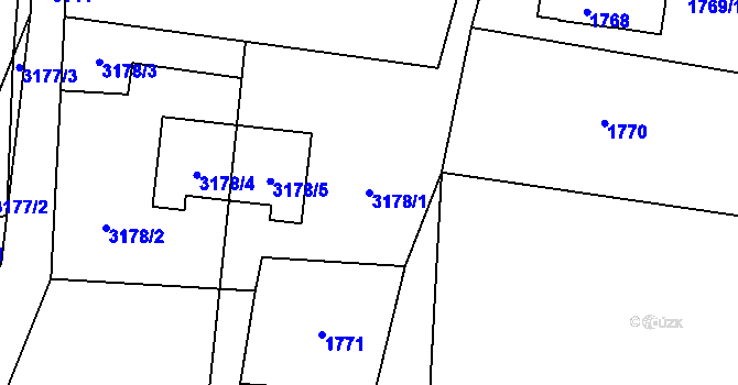 Parcela st. 3178/1 v KÚ Rychnov u Jablonce nad Nisou, Katastrální mapa