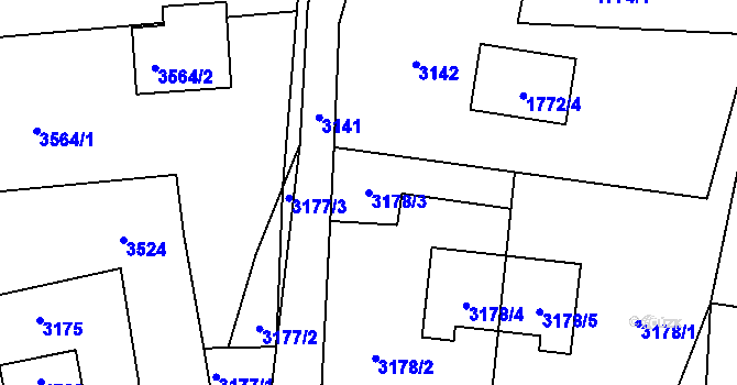 Parcela st. 3178/3 v KÚ Rychnov u Jablonce nad Nisou, Katastrální mapa