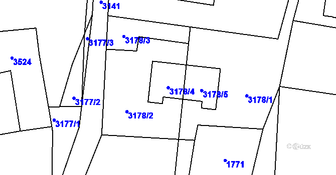 Parcela st. 3178/4 v KÚ Rychnov u Jablonce nad Nisou, Katastrální mapa