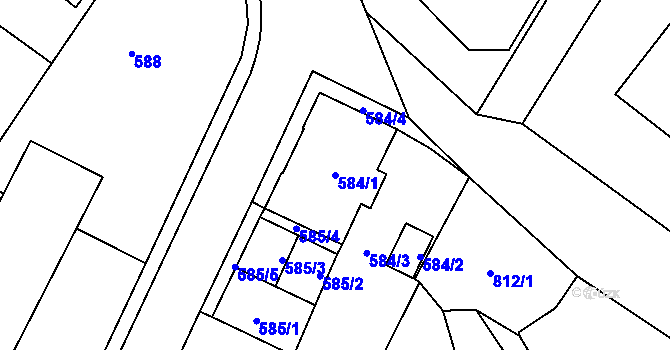 Parcela st. 584/1 v KÚ Rychnov u Jablonce nad Nisou, Katastrální mapa