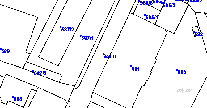 Parcela st. 586/1 v KÚ Rychnov u Jablonce nad Nisou, Katastrální mapa
