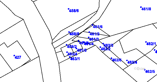 Parcela st. 461/9 v KÚ Rychnov u Jablonce nad Nisou, Katastrální mapa