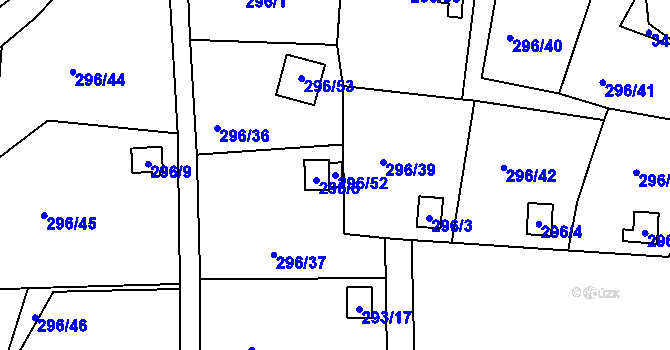 Parcela st. 296/52 v KÚ Rychnov u Jablonce nad Nisou, Katastrální mapa