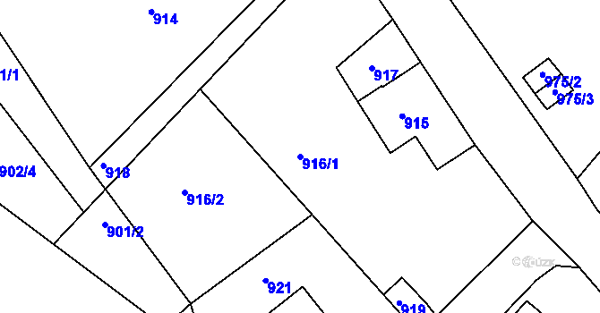 Parcela st. 916/1 v KÚ Rychnov u Jablonce nad Nisou, Katastrální mapa