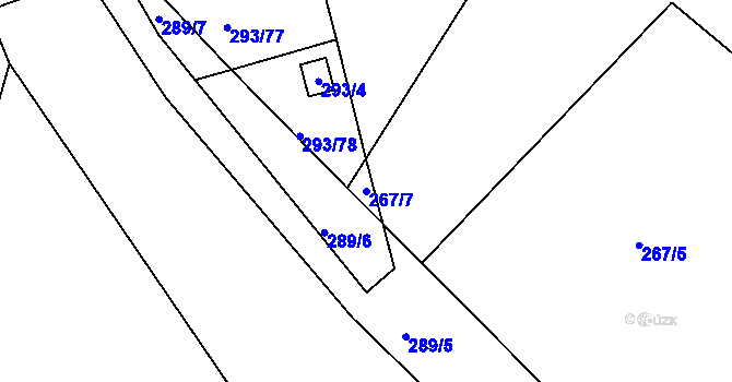 Parcela st. 267/7 v KÚ Rychnov u Jablonce nad Nisou, Katastrální mapa