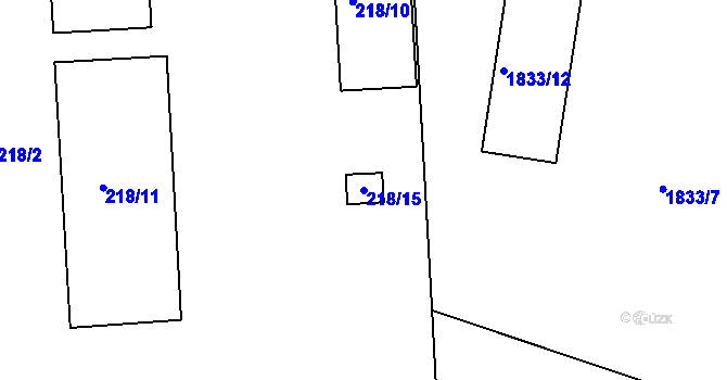 Parcela st. 218/15 v KÚ Rychnov u Jablonce nad Nisou, Katastrální mapa