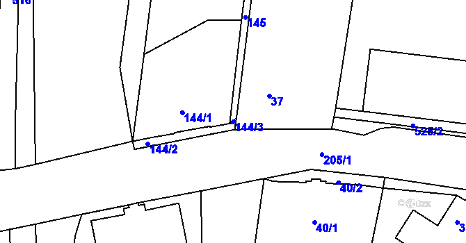 Parcela st. 144/3 v KÚ Rychnov u Jablonce nad Nisou, Katastrální mapa