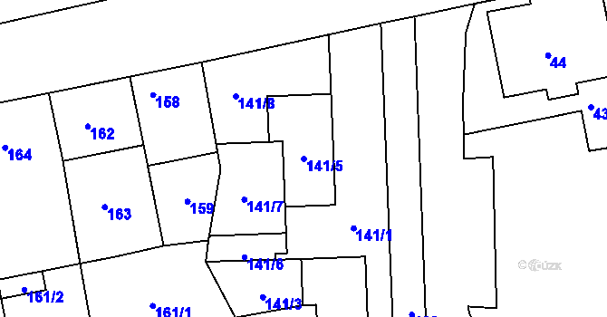 Parcela st. 141/5 v KÚ Rychnov u Jablonce nad Nisou, Katastrální mapa