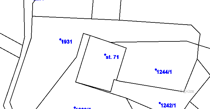 Parcela st. 71 v KÚ Rychnov u Nových Hradů, Katastrální mapa