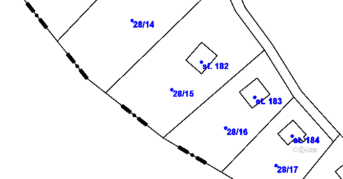 Parcela st. 28/15 v KÚ Rychnov u Nových Hradů, Katastrální mapa
