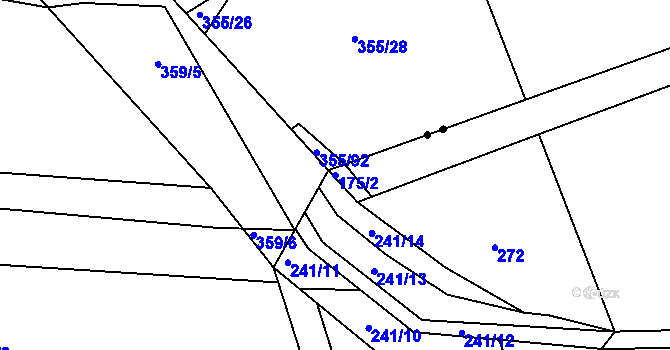 Parcela st. 175/2 v KÚ Doubravice u České Skalice, Katastrální mapa