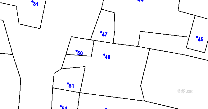 Parcela st. 48 v KÚ Rychnovek, Katastrální mapa