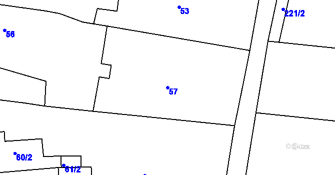 Parcela st. 57 v KÚ Rychnovek, Katastrální mapa