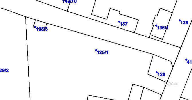 Parcela st. 125/1 v KÚ Rychnovek, Katastrální mapa