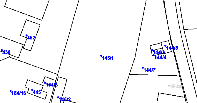 Parcela st. 145 v KÚ Rychnovek, Katastrální mapa