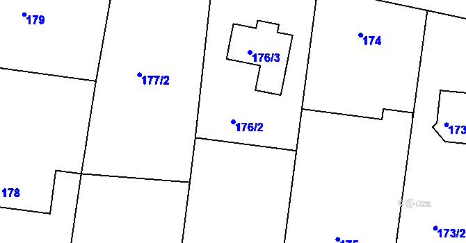 Parcela st. 176/2 v KÚ Rychnovek, Katastrální mapa