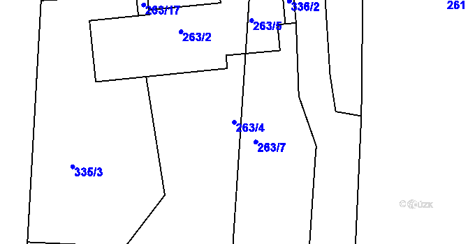 Parcela st. 263/4 v KÚ Rychnovek, Katastrální mapa