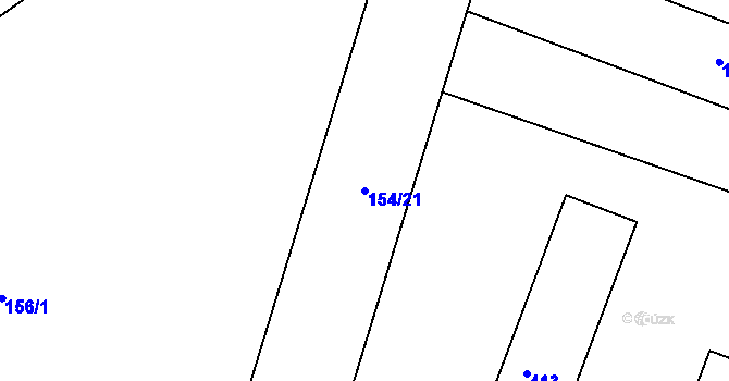 Parcela st. 154/21 v KÚ Rychnovek, Katastrální mapa