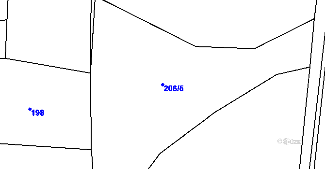 Parcela st. 206/5 v KÚ Rychnovek, Katastrální mapa