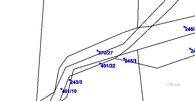 Parcela st. 270/27 v KÚ Rychnovek, Katastrální mapa