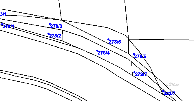 Parcela st. 278/4 v KÚ Rychnovek, Katastrální mapa
