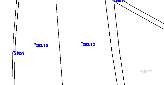 Parcela st. 282/12 v KÚ Rychnovek, Katastrální mapa