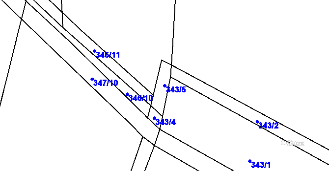 Parcela st. 343/5 v KÚ Rychnovek, Katastrální mapa