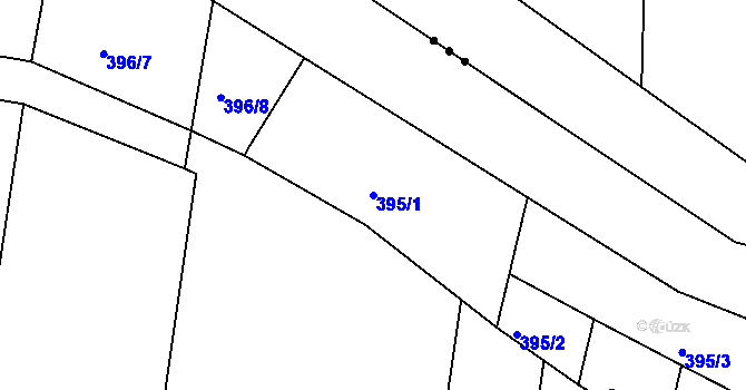 Parcela st. 395/1 v KÚ Rychnovek, Katastrální mapa
