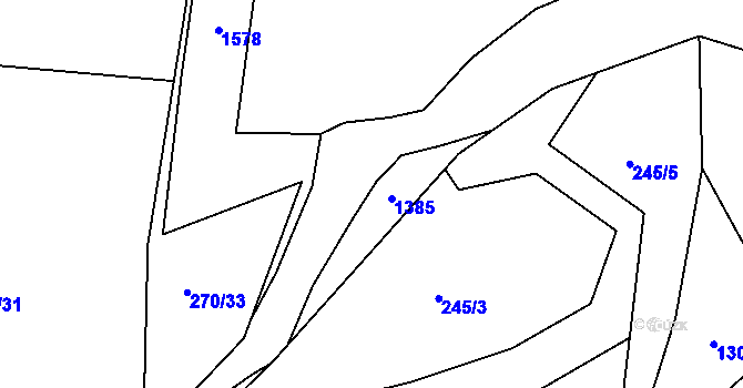 Parcela st. 401/23 v KÚ Rychnovek, Katastrální mapa
