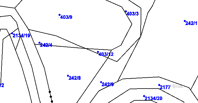 Parcela st. 403/12 v KÚ Rychnovek, Katastrální mapa