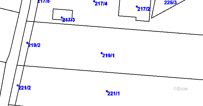 Parcela st. 219/1 v KÚ Rychnovek, Katastrální mapa
