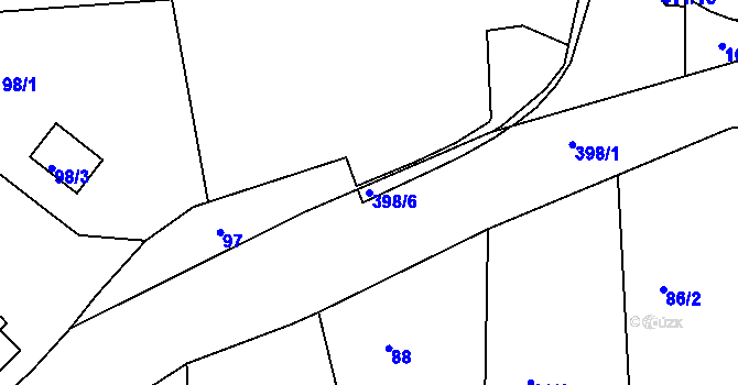 Parcela st. 398/6 v KÚ Rychnovek, Katastrální mapa