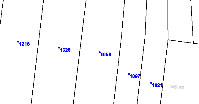 Parcela st. 1058 v KÚ Rychnovek, Katastrální mapa