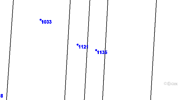 Parcela st. 1135 v KÚ Rychnovek, Katastrální mapa