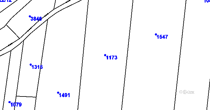 Parcela st. 1173 v KÚ Rychnovek, Katastrální mapa