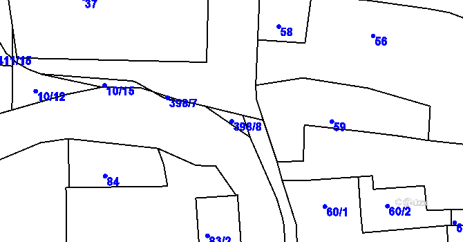 Parcela st. 398/8 v KÚ Rychnovek, Katastrální mapa