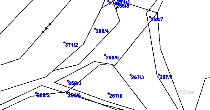 Parcela st. 268/6 v KÚ Zvole, Katastrální mapa