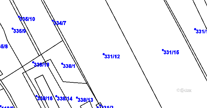 Parcela st. 331/12 v KÚ Zvole, Katastrální mapa
