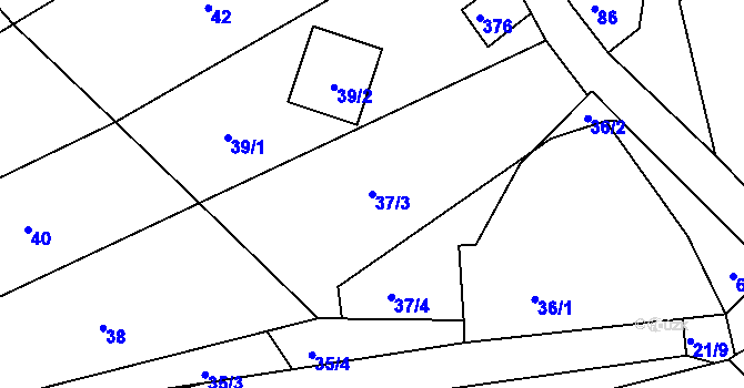 Parcela st. 37/3 v KÚ Zvole, Katastrální mapa