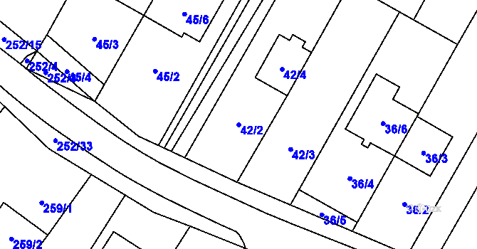 Parcela st. 42/2 v KÚ Lhota, Katastrální mapa