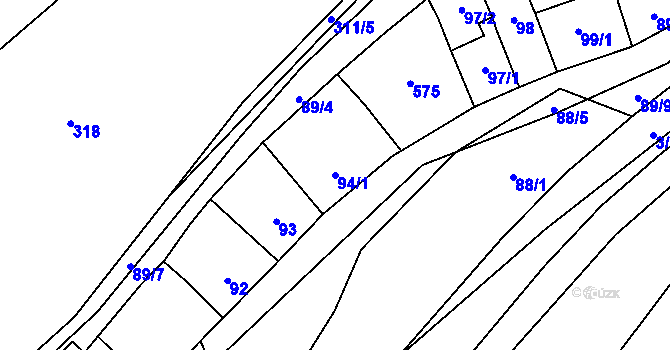 Parcela st. 94/1 v KÚ Lhota, Katastrální mapa