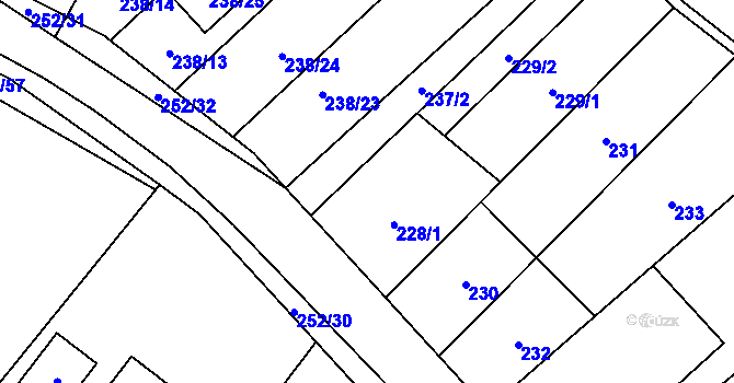 Parcela st. 228/2 v KÚ Lhota, Katastrální mapa
