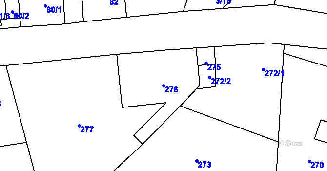 Parcela st. 276 v KÚ Lhota, Katastrální mapa