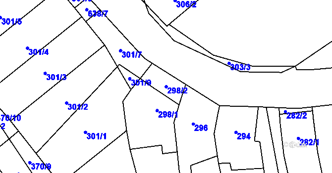 Parcela st. 298/2 v KÚ Lhota, Katastrální mapa
