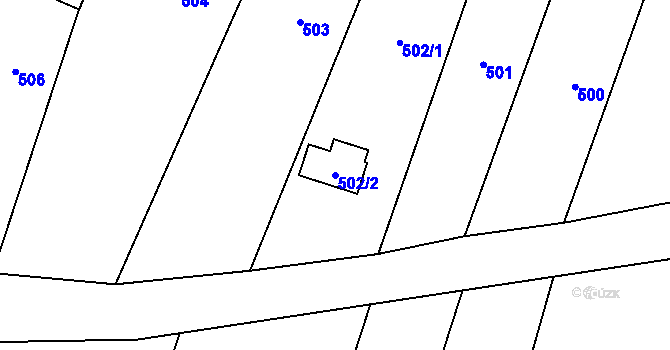 Parcela st. 502/2 v KÚ Lhota, Katastrální mapa