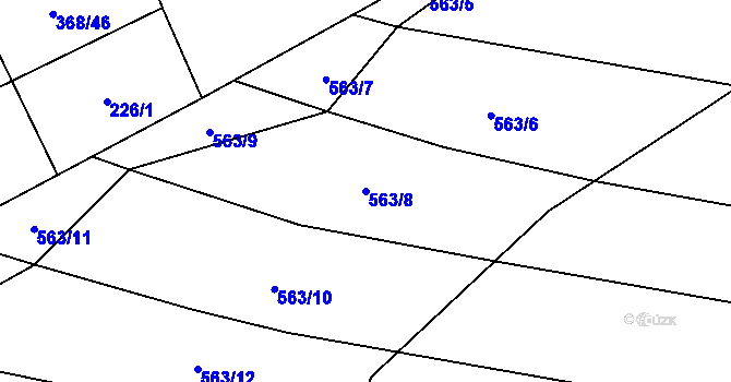Parcela st. 563/8 v KÚ Lhota, Katastrální mapa